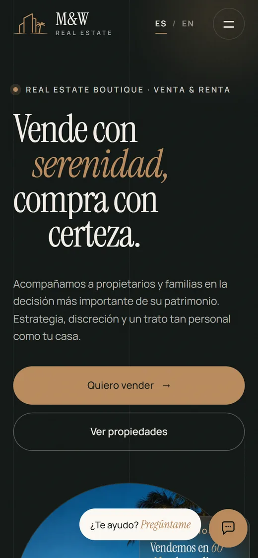La misma web en celular